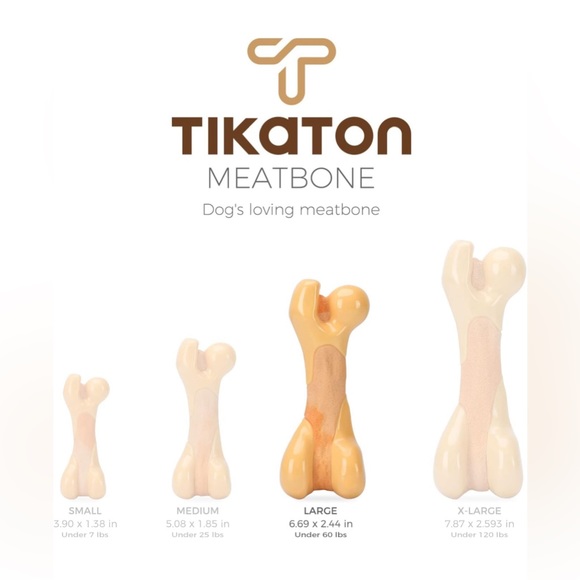 Tikaton Dog Chew Toys for Aggressive Chewers, Chicken Flavor Durable Dog Bone LG - Picture 4 of 6